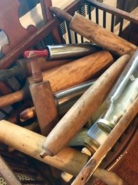Collection of antique rolling pins