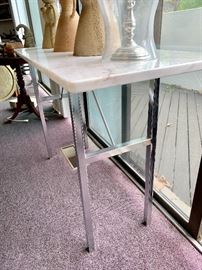 Modern chrome/marble table