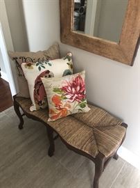 One of two beautiful vintage in style country French benches