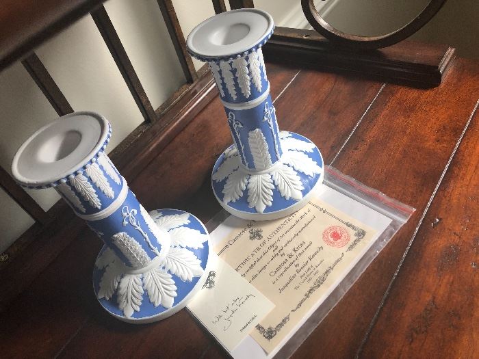 Neat reproductions with all the paperwork. Copies of Jackie Kennedy’s White House  candlesticks
