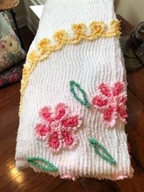 Great looking and colorful vintage chenille spread