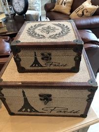 Some of the fun fabric covered boxes in the sale with a Paris theme