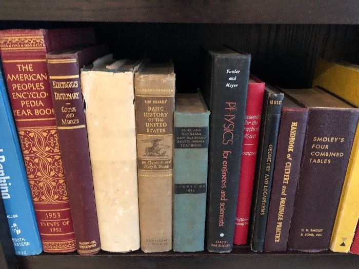 Vintage books. From math to science and a lot of interesting topics