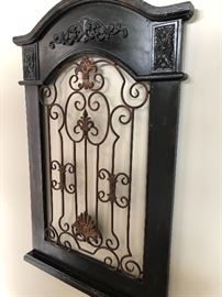 Decorative wood and iron wall hanging