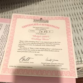 Betty the bride certificate 1930s wedding dress