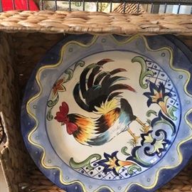 one of two large Rooster platters