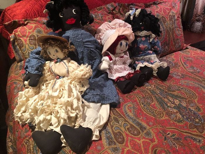 four ladies ready to be part of your collection. hand made rag dolls