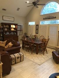 a shot of the family room dining area