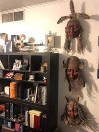 Metal Indian heads wall mounted!