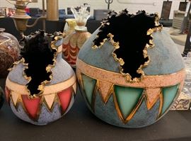 Sharon Penn 22kt Gold Native American Pot/Vase Large	12.5inH
Sharon Penn 22kt Gold Native American Pot/Vase SMALL	10in