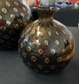 Archimede  Seguso Purple Gold Fleck Murano Glass Vase  SMALL	5in