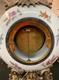 Antique French Eugene Farcot  Clock Porcelain/Bronze w/ Garniture Set	 