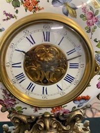 Antique French Eugene Farcot  Clock Porcelain/Bronze w/ Garniture Set	 
