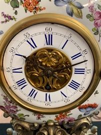 Antique French Eugene Farcot  Clock Porcelain/Bronze w/ Garniture Set	 