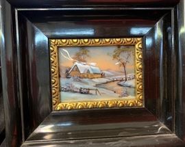 Limoges J Betourne Enamel Framed Plaque #1