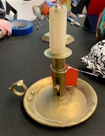 Antique Brass Chamber Candle  Finger Push-up