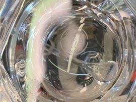 Baccarat Crystal Missouri Mustard/Jam Jar w/ Lid , spoon	5.75in H x 5in Diam