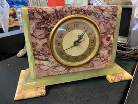 Whitehall Hammond Art Deco Onyx Stone Clock Vintage	