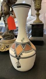 Native American Vase Signed Polychrome	