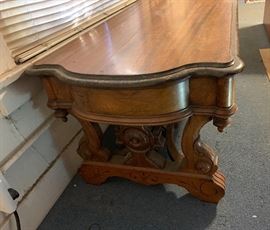 Antique Carved Wood Coffee Table