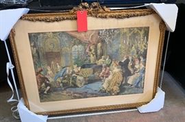 Mozart at the Court of Marie Antoinette 1920s Litho Framed