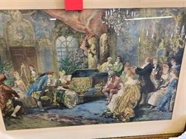 Mozart at the Court of Marie Antoinette 1920s Litho Framed