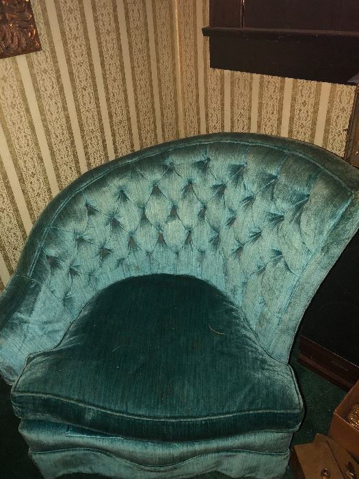 Stunning 1940’s asymmetrical vintage accent chair. 