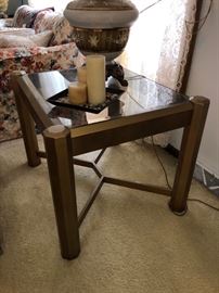 Glass/brass end table