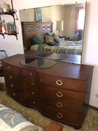 Matching dresser with mirror