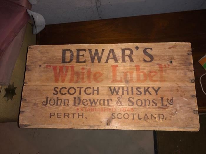 Vintage Dewar’s wooden crate