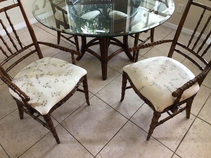 $150.  Dining room table and chairs (4).  Glass top measures 58".  
All items MUST be picked up on March 21st or 22nd only.  If you are unable to do this please email rcullen@virtualparalegalny.com PRIOR to purchasing.
Sale has a house full of items available for sale, you are welcome to shop when you pick up your purchased items.  Lots of home decor, 2 closets FULL of ladies clothes and shoes, all like new and name brand, garage stuff, kitchen stuff etc.
GREAT PRICES!