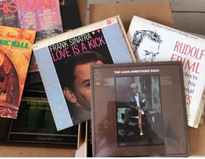 $50 for lot.  Vinyl records (second photo).  
All items MUST be picked up on March 21st or 22nd only.  If you are unable to do this please email rcullen@virtualparalegalny.com PRIOR to purchasing.
Sale has a house full of items available for sale, you are welcome to shop when you pick up your purchased items.  Lots of home decor, 2 closets FULL of ladies clothes and shoes, all like new and name brand, garage stuff, kitchen stuff etc.
GREAT PRICES!
