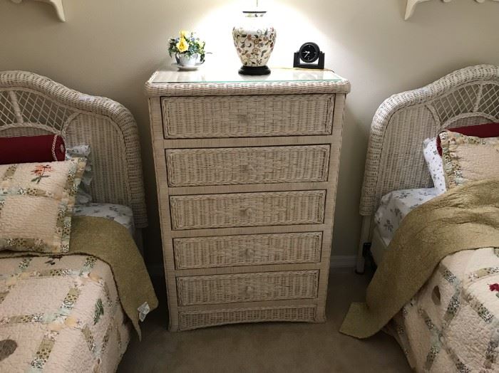 $90.  Wicker bedroom dresser.  
All items MUST be picked up on March 21st or 22nd only.  If you are unable to do this please email rcullen@virtualparalegalny.com PRIOR to purchasing.
Sale has a house full of items available for sale, you are welcome to shop when you pick up your purchased items.  Lots of home decor, 2 closets FULL of ladies clothes and shoes, all like new and name brand, garage stuff, kitchen stuff etc.
GREAT PRICES!