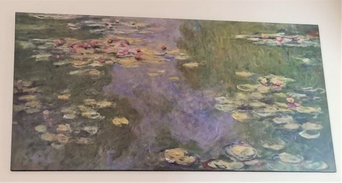 $45.  Monet "water lillies" art from the Metropolitan Museum of Art. 
All items MUST be picked up on March 21st or 22nd only.
If you are unable to do this please email rcullen@virtualparalegalny.com PRIOR to purchasing.
Sale has a house full of items available for sale, you are welcome to shop when you pick up your purchased items.
Lots of home decor, 2 closets FULL of ladies clothes and shoes, all like new and name brand, garage stuff, kitchen stuff etc.
GREAT PRICES!
