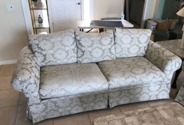 $100.  Couch... excellent condition.  Comfy!  86" x 37"                                                                                                            All items MUST be picked up on March 21st or 22nd only.  If you are unable to do this please email rcullen@virtualparalegalny.com PRIOR to purchasing.
Sale has a house full of items available for sale, you are welcome to shop when you pick up your purchased items.  Lots of home decor, 2 closets FULL of ladies clothes and shoes, all like new and name brand, garage stuff, kitchen stuff etc.
GREAT PRICES!