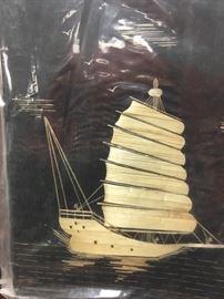 Asian straw art unframed pictures
