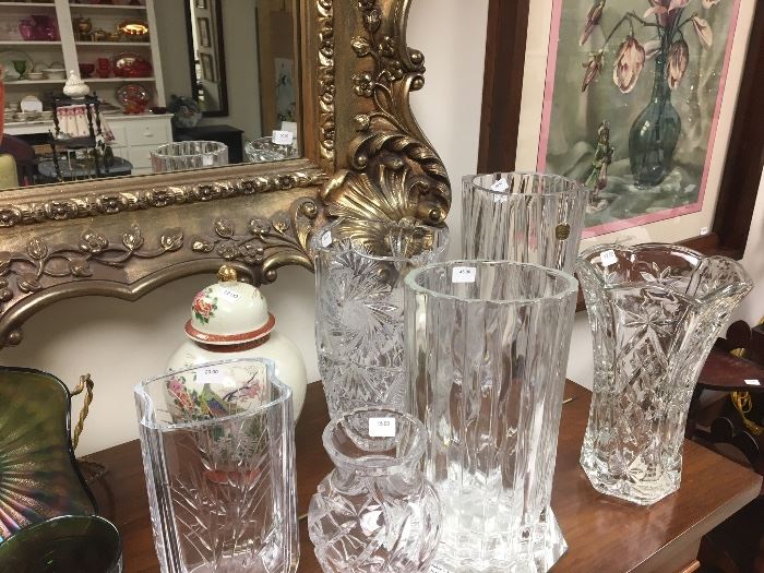 Collection of crystal vases