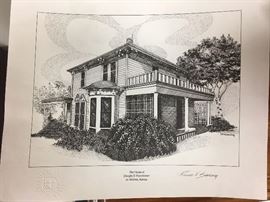 Second print of famous American homes, Eisenhower home in Kansas 