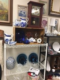 Collection of antique and vintage blue and blue & white items