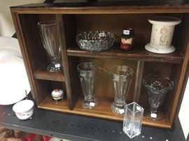 Collection of antique ice cream sundae dishes