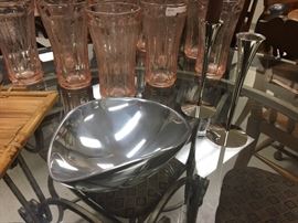 Very nice lightweight Dutch candle sticks and American made alternative medal bowl 
