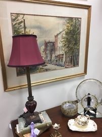 original Florida streetscape watercolor by Florida artist. 