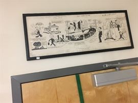 Cleveland Ohio 1920’s signed comic strip layout for The Old Globe Theatre by Sarge