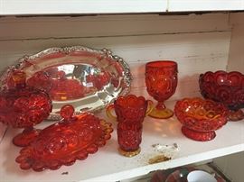 Red moon and stars pieces by LE Smith