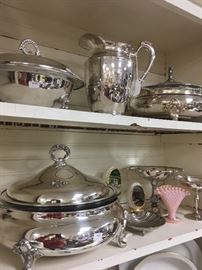 Heavy silverplate serving pieces