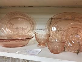 Cabbage rose depression glass