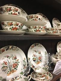 Wedgewood china and imperial twist etched stems