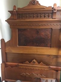 Walnut full size Eastlake style bed
