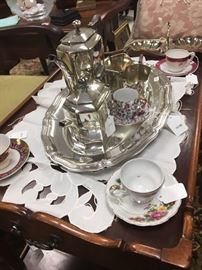 1930’s nickel silverplate tea service.  Tray is not part of set