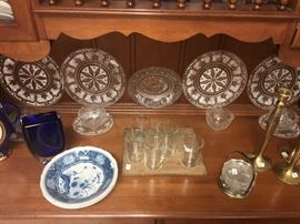 Sandwich glass lunch set